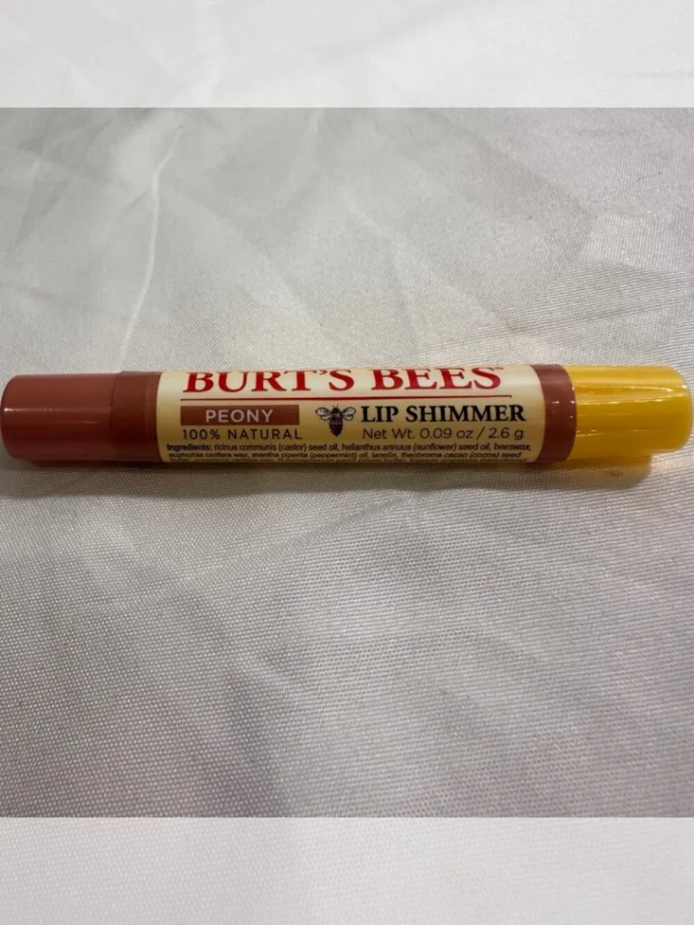 Burt's Bees Lip Shimmer Peony Natural Moisturizing Shimmery Tinted Lip Balm